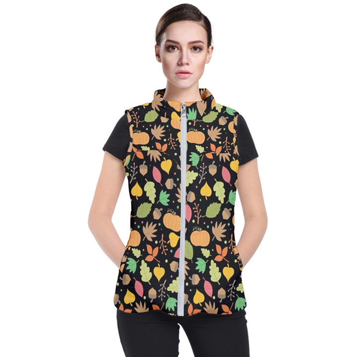 Thanksgiving pattern Women s Puffer Vest