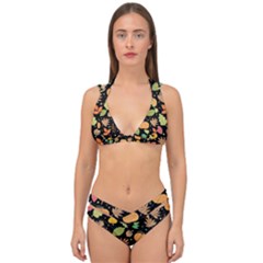 Thanksgiving Pattern Double Strap Halter Bikini Set