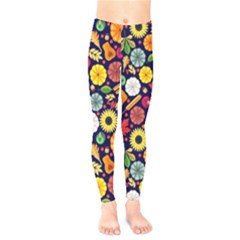 Colorful Fun Autumn Patterns Kids  Legging by PattyVilleDesigns