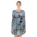 Wonderful  Fairy, Blue Colors Long Sleeve Velvet V-neck Dress View1