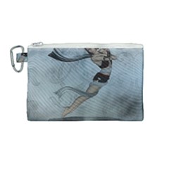 Wonderful  Fairy, Blue Colors Canvas Cosmetic Bag (medium) by FantasyWorld7