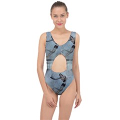 Wonderful  Fairy, Blue Colors Center Cut Out Swimsuit