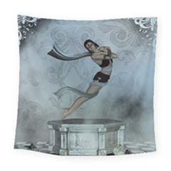 Wonderful  Fairy, Blue Colors Square Tapestry (large)