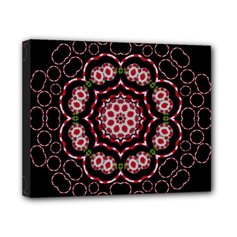 Fantasy Flowers Ornate And Polka Dots Landscape Canvas 10  X 8  (stretched) by pepitasart