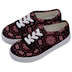 Fantasy Flowers Ornate And Polka Dots Landscape Kids  Classic Low Top Sneakers