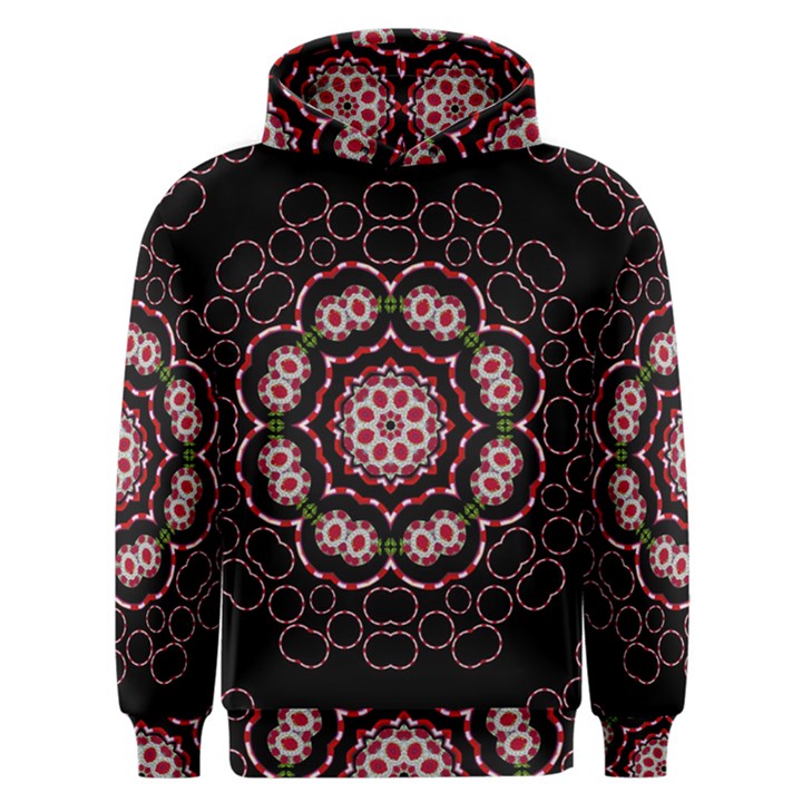 Fantasy Flowers Ornate And Polka Dots Landscape Men s Overhead Hoodie