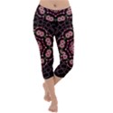 Fantasy Flowers Ornate And Polka Dots Landscape Lightweight Velour Capri Yoga Leggings View1