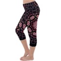 Fantasy Flowers Ornate And Polka Dots Landscape Lightweight Velour Capri Yoga Leggings View2