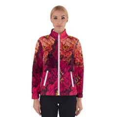 Peach And Pink Zinnias Winter Jacket