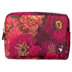 Peach And Pink Zinnias Make Up Pouch (medium)