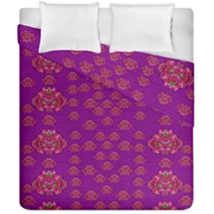 Seasonal Delight With Fantasy Flowers Duvet Cover Double Side (california King Size) by pepitasart