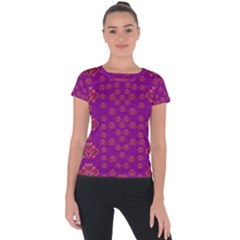 Seasonal Delight With Fantasy Flowers Short Sleeve Sports Top  by pepitasart