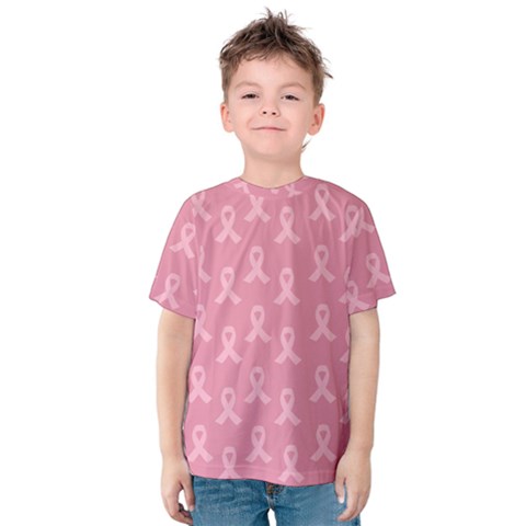 Pink Ribbon - Breast Cancer Awareness Month Kids  Cotton Tee by Valentinaart