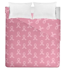 Pink Ribbon - Breast Cancer Awareness Month Duvet Cover Double Side (queen Size) by Valentinaart