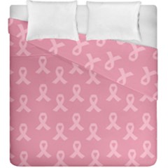 Pink Ribbon - Breast Cancer Awareness Month Duvet Cover Double Side (king Size) by Valentinaart