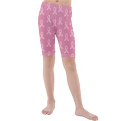 Pink Ribbon - Breast Cancer Awareness Month Kids  Mid Length Swim Shorts by Valentinaart