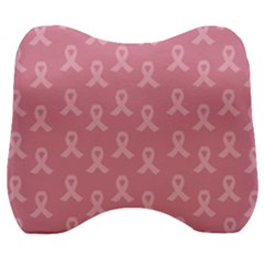 Pink Ribbon - Breast Cancer Awareness Month Velour Head Support Cushion by Valentinaart