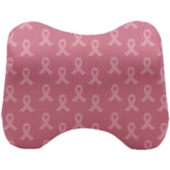 Pink Ribbon - Breast Cancer Awareness Month Head Support Cushion by Valentinaart