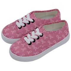 Pink Ribbon - Breast Cancer Awareness Month Kids  Classic Low Top Sneakers by Valentinaart