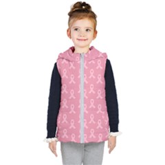 Pink Ribbon - Breast Cancer Awareness Month Kid s Hooded Puffer Vest by Valentinaart