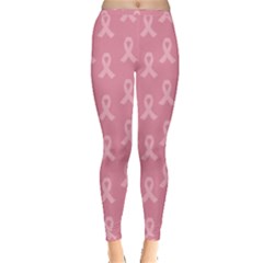 Pink Ribbon - Breast Cancer Awareness Month Inside Out Leggings by Valentinaart