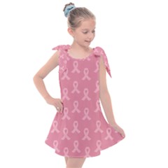 Pink Ribbon - Breast Cancer Awareness Month Kids  Tie Up Tunic Dress