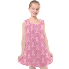 Pink Ribbon - Breast Cancer Awareness Month Kids  Cross Back Dress