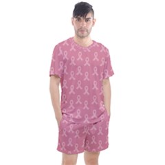 Pink Ribbon - Breast Cancer Awareness Month Men s Mesh Tee And Shorts Set