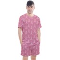 Pink Ribbon - breast cancer awareness month Men s Mesh Tee and Shorts Set View1