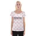 Pink Ribbon - breast cancer awareness month Cap Sleeve Top View1