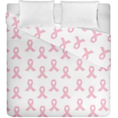 Pink Ribbon - Breast Cancer Awareness Month Duvet Cover Double Side (king Size) by Valentinaart