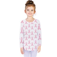 Pink Ribbon - Breast Cancer Awareness Month Kids  Long Sleeve Tee