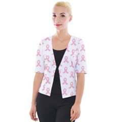 Pink Ribbon - Breast Cancer Awareness Month Cropped Button Cardigan by Valentinaart