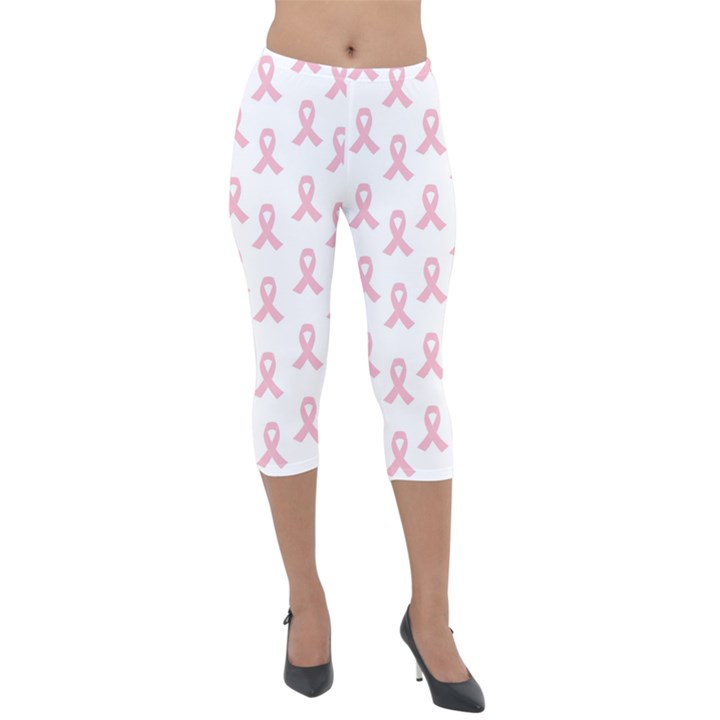 Pink Ribbon - breast cancer awareness month Lightweight Velour Capri Leggings 