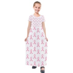 Pink Ribbon - Breast Cancer Awareness Month Kids  Short Sleeve Maxi Dress by Valentinaart