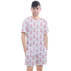 Pink Ribbon - Breast Cancer Awareness Month Men s Mesh Tee And Shorts Set