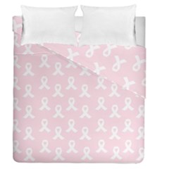 Pink Ribbon - Breast Cancer Awareness Month Duvet Cover Double Side (queen Size) by Valentinaart