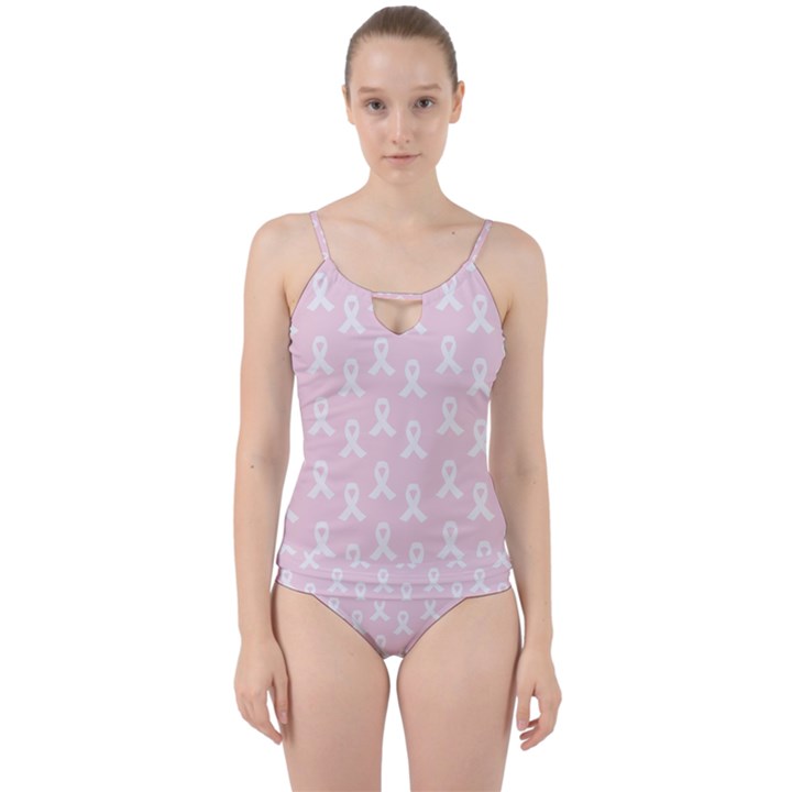 Pink Ribbon - breast cancer awareness month Cut Out Top Tankini Set