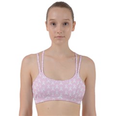 Pink Ribbon - Breast Cancer Awareness Month Line Them Up Sports Bra