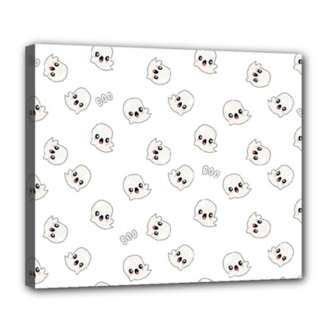 Cute Kawaii Ghost Pattern Deluxe Canvas 24  X 20  (stretched) by Valentinaart