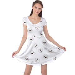 Cute Kawaii Ghost Pattern Cap Sleeve Dress by Valentinaart