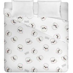 Cute Kawaii Ghost Pattern Duvet Cover Double Side (king Size) by Valentinaart