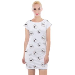 Cute Kawaii Ghost Pattern Cap Sleeve Bodycon Dress by Valentinaart