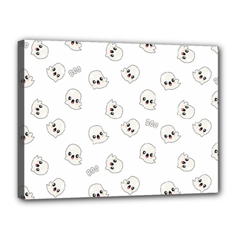 Cute Kawaii Ghost Pattern Canvas 16  X 12  (stretched) by Valentinaart