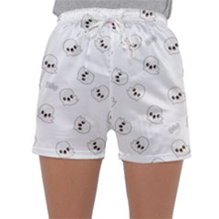 Cute Kawaii Ghost Pattern Sleepwear Shorts by Valentinaart