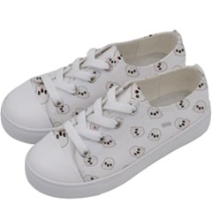 Cute Kawaii Ghost Pattern Kids  Low Top Canvas Sneakers by Valentinaart