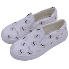 Cute Kawaii Ghost Pattern Kids  Canvas Slip Ons by Valentinaart