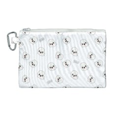 Cute Kawaii Ghost Pattern Canvas Cosmetic Bag (large) by Valentinaart