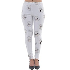 Cute Kawaii Ghost Pattern Lightweight Velour Leggings by Valentinaart