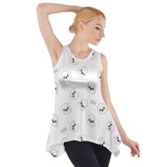 Cute Kawaii Ghost Pattern Side Drop Tank Tunic by Valentinaart